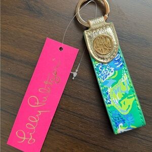 Lilly Pulitzer Botanical Green Key Fob Wristlet Keychain NWT